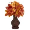 24" Autumn Orange Maple Leaf In Decorative Planter -Michaels Shop D323949S 1