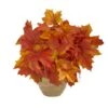 16" Autumn Maple Leaf Plant In Decorative Planter -Michaels Shop D323955S 1