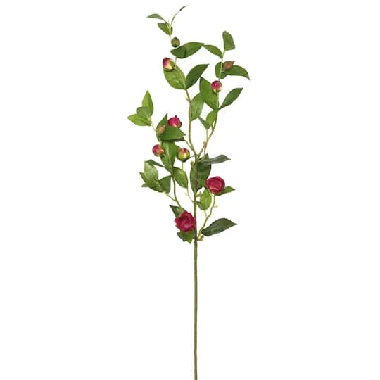 Artificial Burgundy Tea Rose Spray, 3ct. 4 Artificial Burgundy Tea Rose Spray, 3ct. - Image 2