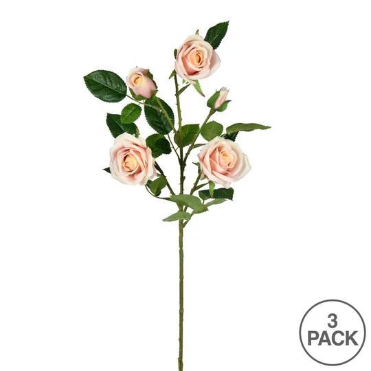 Pink Rose Spray, 3ct. 6 Pink Rose Spray, 3ct. - Image 4