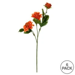 6 Pack: Orange Dahlia Spray -Michaels Shop D333891S 3
