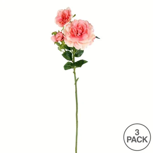 Pink Rose Stem, 3ct. 6 Pink Rose Stem, 3ct. - Image 4