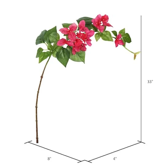 Fuchsia Single Bougainvillea Artificial Stem, 3ct. 5 Fuchsia Single Bougainvillea Artificial Stem, 3ct. - Image 3