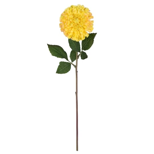 Yellow Zinnia Artificial Stem, 3ct. 4 Yellow Zinnia Artificial Stem, 3ct. - Image 2