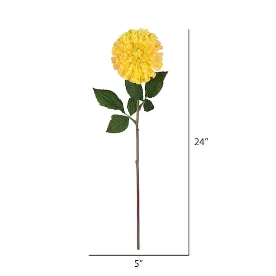 Yellow Zinnia Artificial Stem, 3ct. 6 Yellow Zinnia Artificial Stem, 3ct. - Image 4