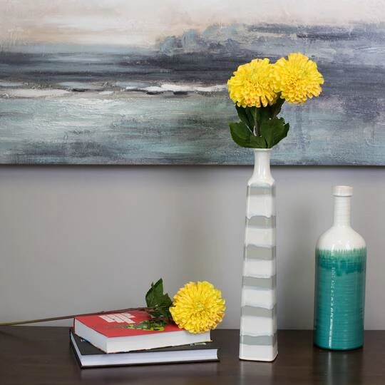 Yellow Zinnia Artificial Stem, 3ct. 8 Yellow Zinnia Artificial Stem, 3ct. - Image 6