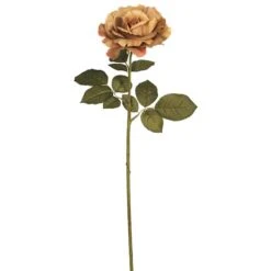 Light Brown Autumn French Rose Artificial Stem, 3ct.