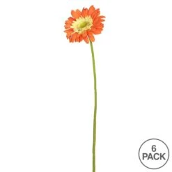 Orange Gerbera Daisy Artificial Stems, 6ct. -Michaels Shop D334017S 3