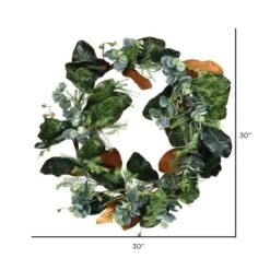 30" Green Magnolia Leaf Wreath -Michaels Shop D347809S 2