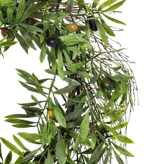 24" Green Olive Leaf Wreath 6 24" Green Olive Leaf Wreath - Image 4