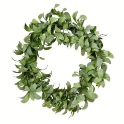 22" Green Lamb Ear Leaves Wreath