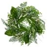 24" White Mini Flowers With Greenery Wreath 2 24" White Mini Flowers With Greenery Wreath -Michaels Shop D347821S 1