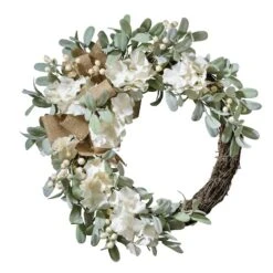 Haute Decor 22" Cream Crescent Hydrangea Wreath