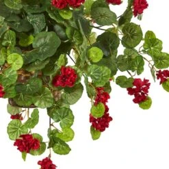 2.2ft. Red Geranium Artificial Plant In Hanging Basket 12 2.2ft. Red Geranium Artificial Plant In Hanging Basket -Michaels Shop D350224S 13