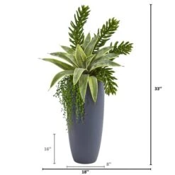 3ft. Snake Plant & Succulent In Gray Planter -Michaels Shop D350241S 2