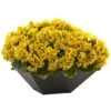 15" UV Resistant Yellow Geranium Arrangement In Black Planter -Michaels Shop D350342S 11