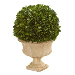 12in. Boxwood Topiary Ball In Decorative Urn