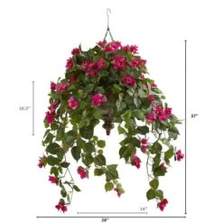 3ft. Pink Bougainvillea In Hanging Metal Bowl -Michaels Shop D350441S 12