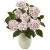 22" Pink Hydrangea Arrangement In White Planter 1 22" Pink Hydrangea Arrangement In White Planter -Michaels Shop D350488S 1