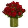 20" Red Geranium In Metal Planter -Michaels Shop D352164S 11