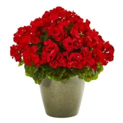 17" UV Resistant Potted Geranium Plant