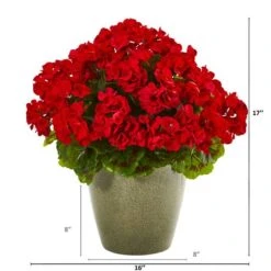17" UV Resistant Potted Geranium Plant 7 17" UV Resistant Potted Geranium Plant -Michaels Shop D352196S 2