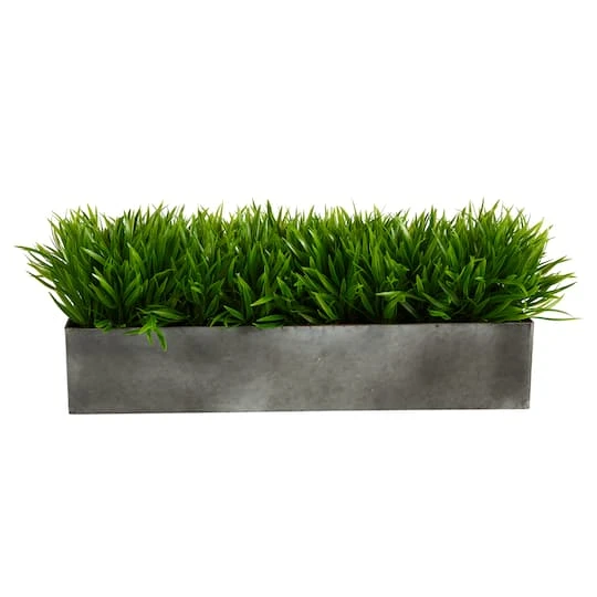 25" Wild Grass Plant In Metal Planter 4 25" Wild Grass Plant In Metal Planter - Image 2