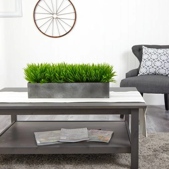 25" Wild Grass Plant In Metal Planter 6 25" Wild Grass Plant In Metal Planter - Image 4