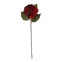 32'' Hydrangea Artificial Flower Stem, 6ct. Burgundy