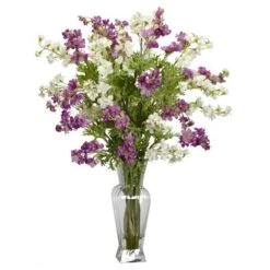 24" Dancing Daisy Arrangement In Vase Purple/White -Michaels Shop D386838S 1 1