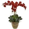 27'' Autumn Triple Stem Moth Orchid In Ceramic Vase -Michaels Shop D386846S 1
