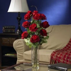 Roses With Cylinder Vase Silk Flower Arrangement -Michaels Shop D386858S 2