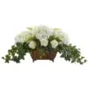 Hydrangea & Roses Artificial Arrangement In Metal Planter -Michaels Shop D386918S 1
