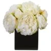 Peony Artificial Arrangement In Black Vase -Michaels Shop D386967S 1