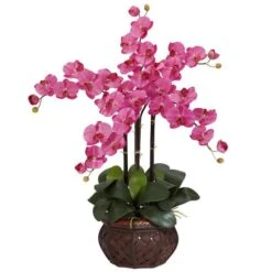 2.5ft. Moth Orchid Silk Flower Arrangement In Decorative Vase Dark Pink -Michaels Shop D386983S 1 1