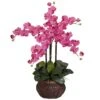 2.5ft. Moth Orchid Silk Flower Arrangement In Decorative Vase Dark Pink -Michaels Shop D386983S 1