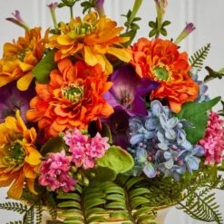 14" Mixed Floral Artificial Arrangement In Gold Urn 10 14" Mixed Floral Artificial Arrangement In Gold Urn -Michaels Shop D387069S 13