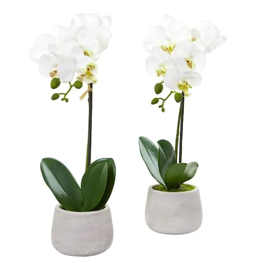 Phalaenopsis Orchid Artificial Arrangement (Set Of 2) 4 Phalaenopsis Orchid Artificial Arrangement (Set Of 2) - Image 2