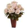 Hydrangea Silk Arrangement In Bamboo Planter -Michaels Shop D387174S 1
