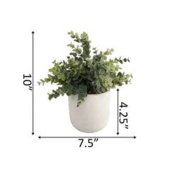 Flora Bunda® 6" Eucalyptus Plant In Ceramic Texture Planter -Michaels Shop D511314S 2