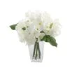 Flora Bunda® 9" White Hydrangeas Mix In Glass Vase 2 Flora Bunda® 9" White Hydrangeas Mix In Glass Vase -Michaels Shop D511327S 1