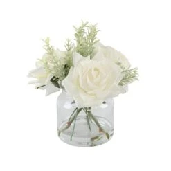 Flora Bunda® 8.5" Real-Touch Rose Arrangement In Glass Vase -Michaels Shop D511328S 1 1