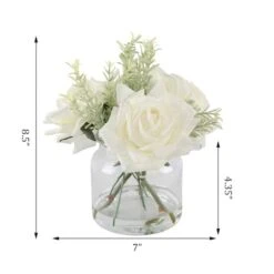 Flora Bunda® 8.5" Real-Touch Rose Arrangement In Glass Vase -Michaels Shop D511328S 2