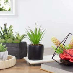 Northlight 7" Green Sword Grass In Black Pot -Michaels Shop D602894S 2