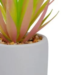 Northlight 6.5" Green & Pink Sword Grass In White Pot -Michaels Shop D602900S 4