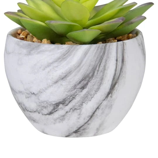 Northlight 4" Green & Purple Succulent In Faux Marble Pot 6 Northlight 4" Green & Purple Succulent In Faux Marble Pot - Image 4