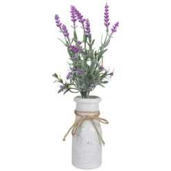 Northlight 13'' Artificial Lavender Arrangement In Milk Bottle