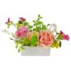 Northlight 14'' Pink And Yellow Artificial Roses And Peony FloralArrangement In Planter -Michaels Shop D602988S 1