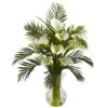 2ft. Calla Lily And Palm Combo Artificial Arrangement With Vase -Michaels Shop D670878S 1