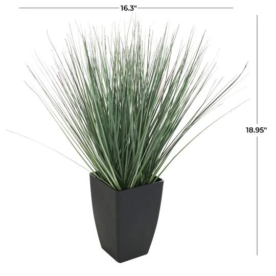 19" Onion Grass Artificial Plant With Black Plastic Pot 6 19" Onion Grass Artificial Plant With Black Plastic Pot - Image 4